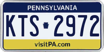 PA license plate KTS2972