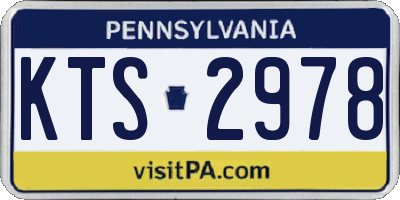 PA license plate KTS2978