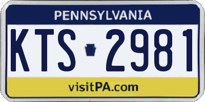 PA license plate KTS2981