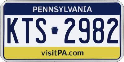 PA license plate KTS2982