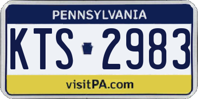 PA license plate KTS2983