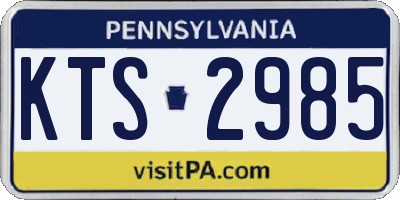PA license plate KTS2985