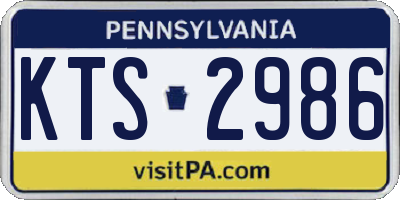 PA license plate KTS2986