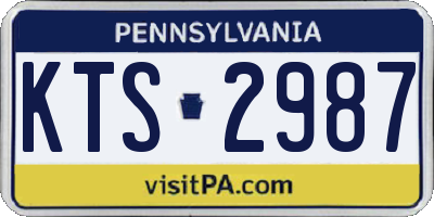 PA license plate KTS2987