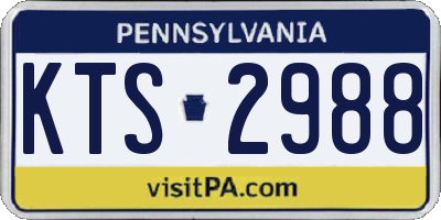 PA license plate KTS2988