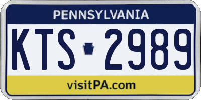 PA license plate KTS2989