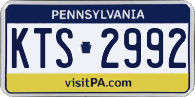 PA license plate KTS2992