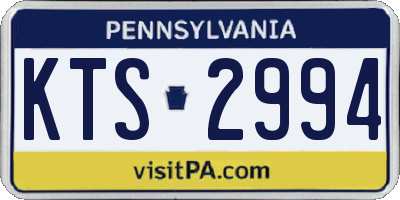 PA license plate KTS2994