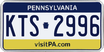 PA license plate KTS2996