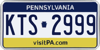 PA license plate KTS2999
