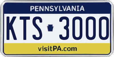 PA license plate KTS3000