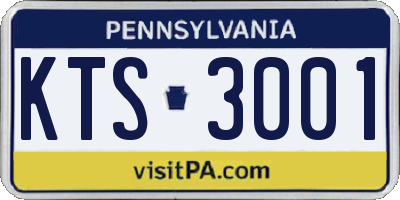 PA license plate KTS3001