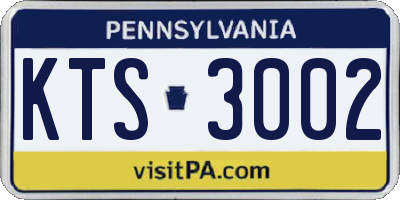 PA license plate KTS3002