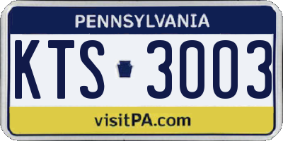 PA license plate KTS3003