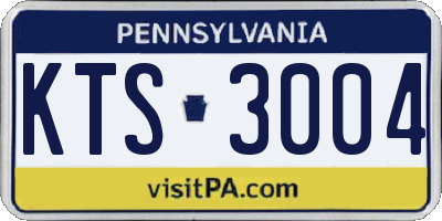 PA license plate KTS3004