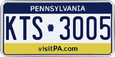 PA license plate KTS3005