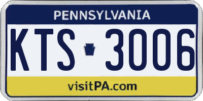 PA license plate KTS3006