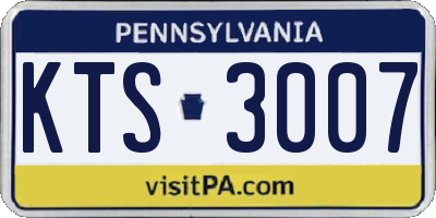 PA license plate KTS3007