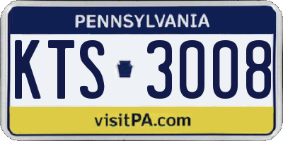 PA license plate KTS3008