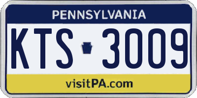 PA license plate KTS3009