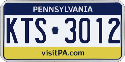 PA license plate KTS3012