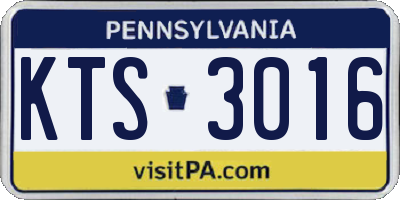PA license plate KTS3016