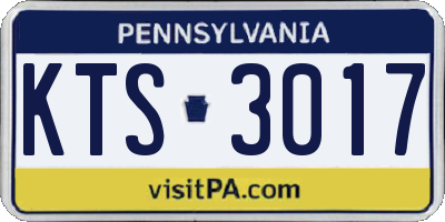 PA license plate KTS3017