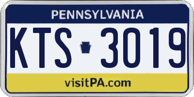 PA license plate KTS3019