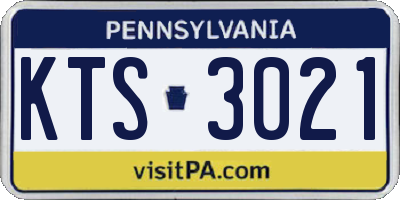 PA license plate KTS3021