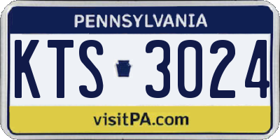 PA license plate KTS3024