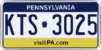PA license plate KTS3025