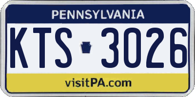 PA license plate KTS3026