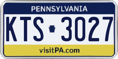PA license plate KTS3027