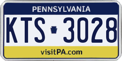 PA license plate KTS3028