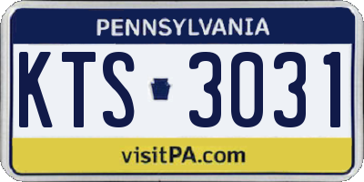PA license plate KTS3031