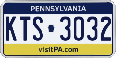 PA license plate KTS3032
