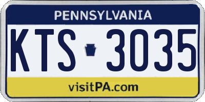PA license plate KTS3035