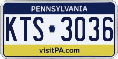 PA license plate KTS3036