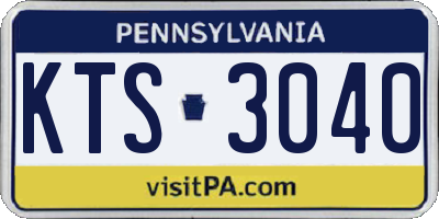PA license plate KTS3040