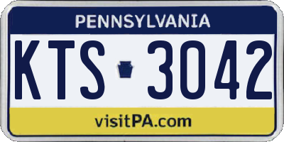 PA license plate KTS3042
