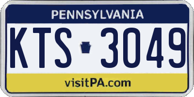 PA license plate KTS3049