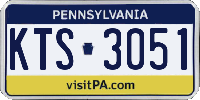 PA license plate KTS3051