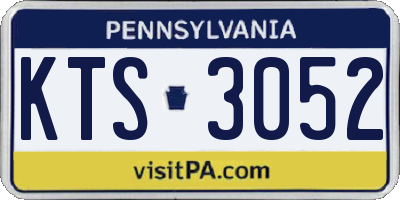 PA license plate KTS3052