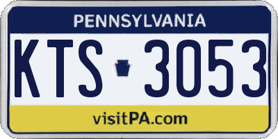 PA license plate KTS3053