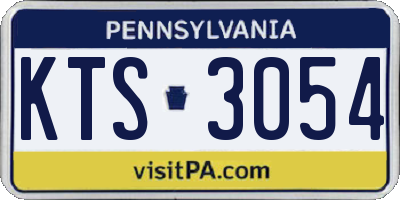 PA license plate KTS3054