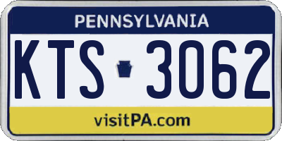PA license plate KTS3062