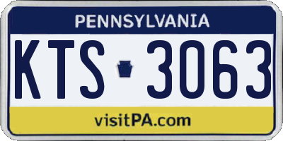 PA license plate KTS3063