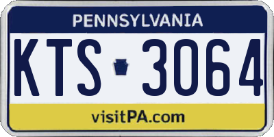 PA license plate KTS3064