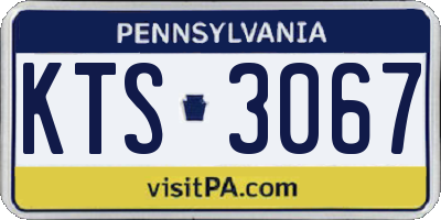 PA license plate KTS3067