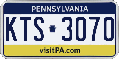 PA license plate KTS3070